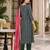  women's kalamkari print straight side slit kurta pant set with organza dupatta