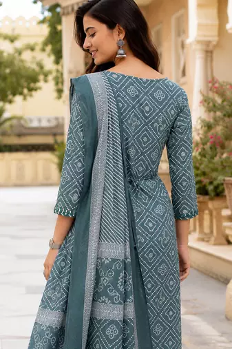 women's straight side slit  mirror work  kurta pant set with digital mal dupatta