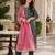  women's kalamkari print straight side slit kurta pant set with organza dupatta