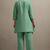 Green pure cotton schiffli embroidered straight co-ord set