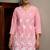 Pink pure cotton schiffli embroidered straight co-ord set
