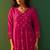 Pink cotton floral printed ethnic kurta set with matching dupatta