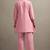 Pink pure cotton schiffli embroidered straight co-ord set