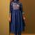 Navy blue pure cotton embroidered thread work ethnic kurta set with matching dupatta