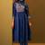 Navy blue pure cotton embroidered thread work ethnic kurta set with matching dupatta