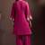 Dark pink embroidered roman silk co-ord set
