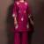 Dark pink embroidered roman silk co-ord set