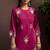 Dark pink embroidered roman silk co-ord set