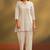 Cream pure cotton schiffli co-ord set