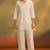 Cream pure cotton schiffli co-ord set