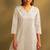 Cream pure cotton schiffli co-ord set
