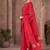 Red chinon embroidered dots printed ethnic kurta set with matching dupatta