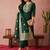 women's chanderi silk embroidered kurta set with jacquard dupatta