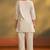 Cream pure cotton schiffli co-ord set
