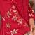 Red chinon embroidered dots printed ethnic kurta set with matching dupatta