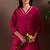 Dark pink pure cotton schiffli co-ord set