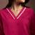 Dark pink pure cotton schiffli co-ord set