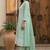 Green pure cotton embroidered thread work ethnic kurta set with matching dupatta