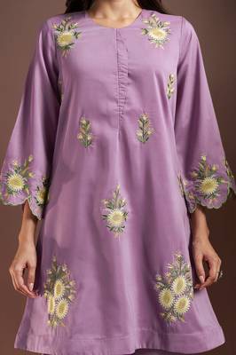 Lilac embroidered roman silk co-ord set 3