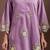 Lilac embroidered roman silk co-ord set