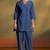 Pure cotton dark blue schiffli co-ord set