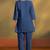Pure cotton dark blue schiffli co-ord set
