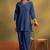 Pure cotton dark blue schiffli co-ord set