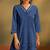 Pure cotton dark blue schiffli co-ord set