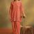 Pure cotton rust schiffli co-ord set