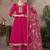 Pink georgette embroidered sequins work ethnic kurta set with matching dupatta