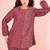 Rust embroidered cotton straight co-ord set