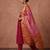 Pink chinon embroidered thread work ethnic kurta set with matching dupatta