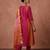 Pink chinon embroidered thread work ethnic kurta set with matching dupatta
