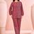 Rust embroidered cotton straight co-ord set