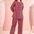 Rust embroidered cotton straight co-ord set