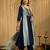 Sky blue chinon embroidered thread work ethnic kurta set with matching dupatta