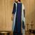 Sky blue chinon embroidered thread work ethnic kurta set with matching dupatta