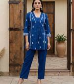 Dresoul pure cotton embroidered co-ord set