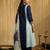 Sky blue chinon embroidered thread work ethnic kurta set with matching dupatta