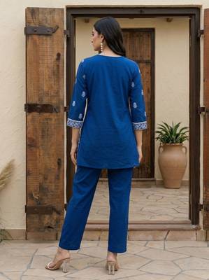 Dresoul pure cotton embroidered co-ord set 3