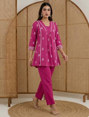 Dresoul pure cotton embroidered co-ord set 1