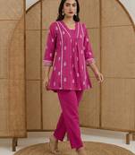 Dresoul pure cotton embroidered co-ord set