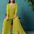 Green georgette embroidered zari work ethnic kurta set with matching dupatta