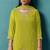 Green georgette embroidered zari work ethnic kurta set with matching dupatta