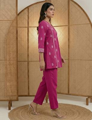 Dresoul pure cotton embroidered co-ord set 4