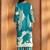 Turquoise blue viscose rayon printed straight co-ord set