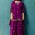Wine georgette embroidered zari work ethnic kurta set with matching dupatta