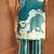 Turquoise blue viscose rayon printed straight co-ord set