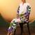 Off white pure cotton floral printed co-ord set for women