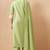 Green cotton blend embroidered thread work ethnic kurta set with matching dupatta
